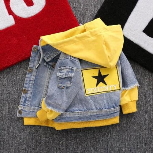New boys' spring and autumn jeans jacket 0-3 years old kids handsome jacket childrens autumn baby Hoodie