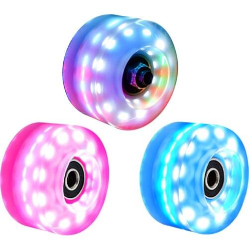 2021 New Women Men Kids Roller Skate Wheels Freestyle Durable Pu Material Flashing Wheels For Roller Skates Skateboards