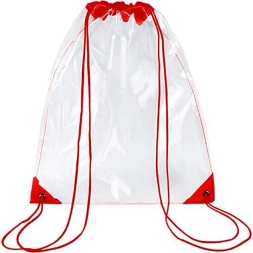 New Transparent Drawstring Backpack School Tote Gym Bag Sport Pack 20CA
