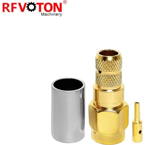 Free shipping 10pieces RF Coax Connectors RP-SMA male crimp for RG59 LMR240 Cable Connector