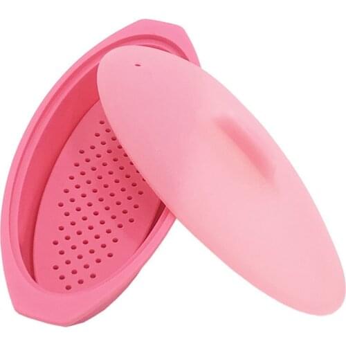 2 Pcs Silicone Steamed Fish Bowl,Silicone Steamer for Microwave Oven,Silicone Steamer with Lid,Kitchen Gadgets