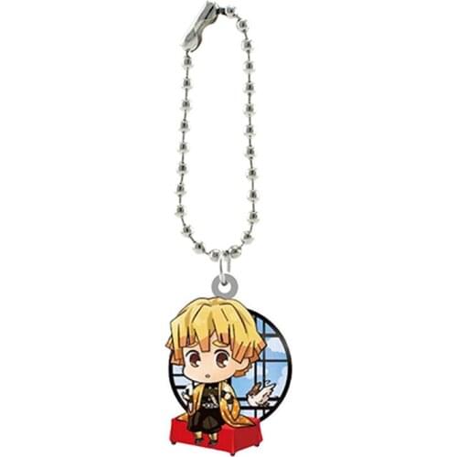 Anime Demon Slayer Kanawo Zenitsu Inosuke Giyuu Figure Resin Tiny Component Pendants Keychains For Bag Car Ornament