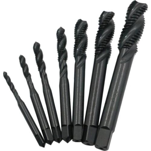 Straight /Spiral Thread Tap Drill Bit Hand Screw Taps Sets HSS M2 Polished Hole
