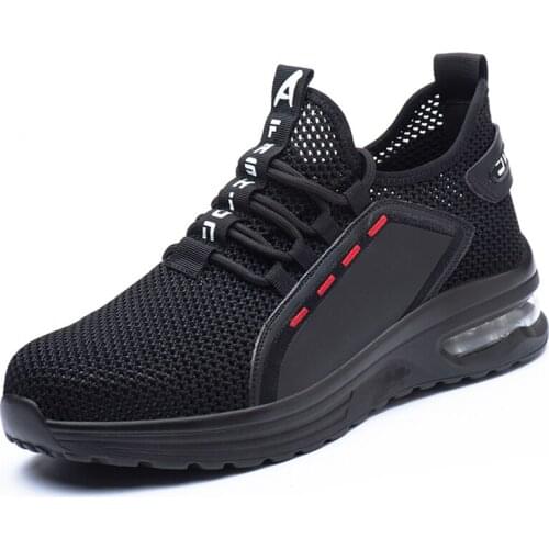 Work Shoes Breathable Steel Toe Boots Lightweight Air-cushion Safety Work Shoes Anti-slippery For Men Women Work Sneaker