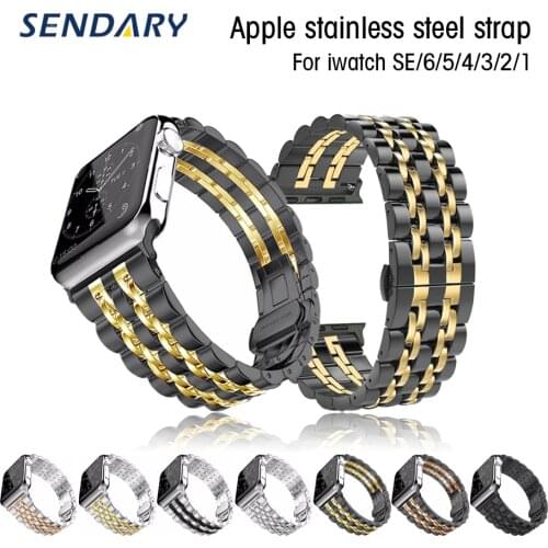 Luxury Stainless Steel Watch Band For Apple Watch 42MM 38MM Bracelet Loop Strap for iWatch Series 6 SE 5/4/3/2/1 44MM 40MM