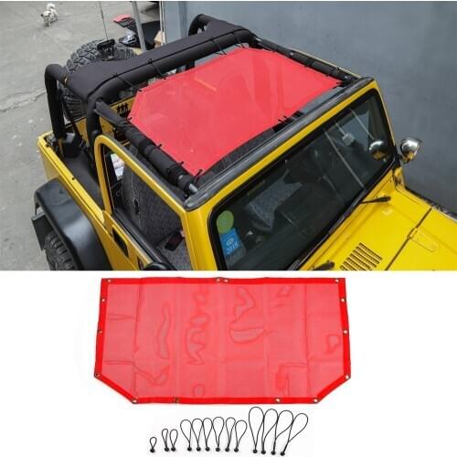 Sun Shade Screen Eclipse Top Cover Mesh for Jeep Wrangler TJ 2door 1997-2006