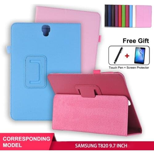 SZOXBY For SAMSUNG Galaxy Tab S3 9.7 Inch SM T820 T825 Leather Tablet Anti-Fall Shockproof Case Cover + Clear Film + Pen