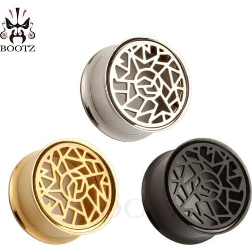 KUBOOZ Unique Fashion Stainless Steel Ear Tunnels Stretchers Piercing Body Jewelry Ear Gauges Expanders 10-20mm