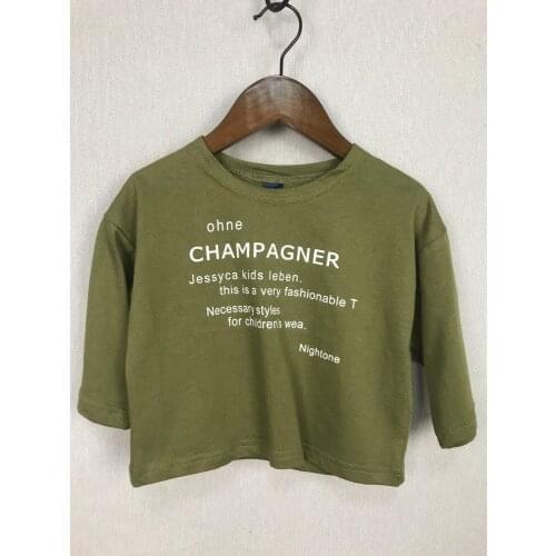 2020 spring and summer childrens clothing Han Fan personality letter print wild T-shirt