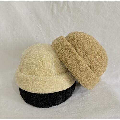 High Quality Fashion Winter Knitting Lamb Woolen Hat Men 2020 Hip Hop Ruffian Handsome Retro Dome Ruffian Hat Autumn