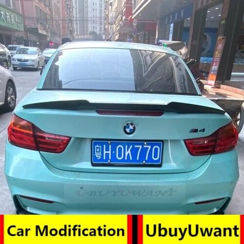 UBUYUWANT Fiber Rear Trunk Spoiler Car Tail Wing Decoration For BMW F33 420i 425i 428i M4 Style 2013 -2019