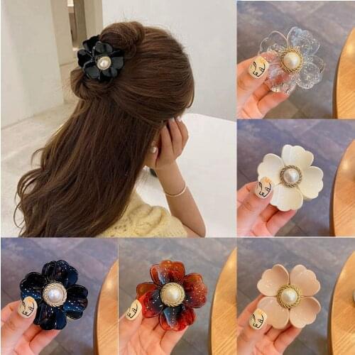 Sweet Flower Shape Hair Clips for Women Girls Hair Claw Chic Barrettes Claw Crab Hairpins Styling Bohemia Hair Accessories Gift