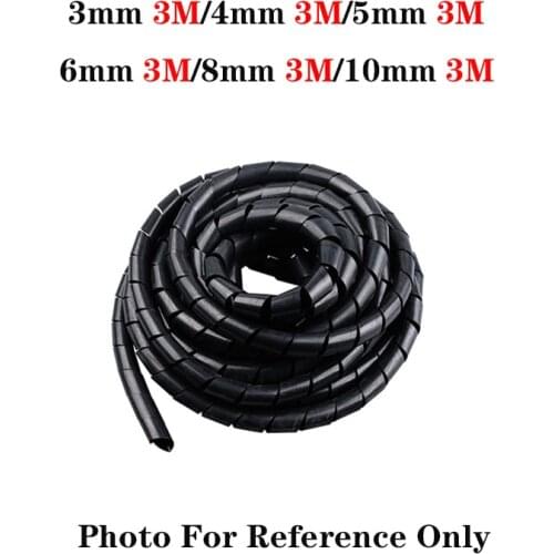 3mm/4mm/5mm/6mm/8mm/10mm New Spiral Wrap Sleeving Tube Flame Retardant Cable Protective Sleeve Band Winding Pipe Wire Sleeves