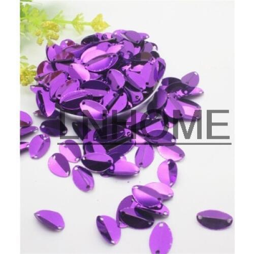 1000pcs 8*13mm Cup Oval Folded Sequins Horse Eyes Shape For Crafts Loose Paillettes Diy Wedding Sewing Accessories Purple