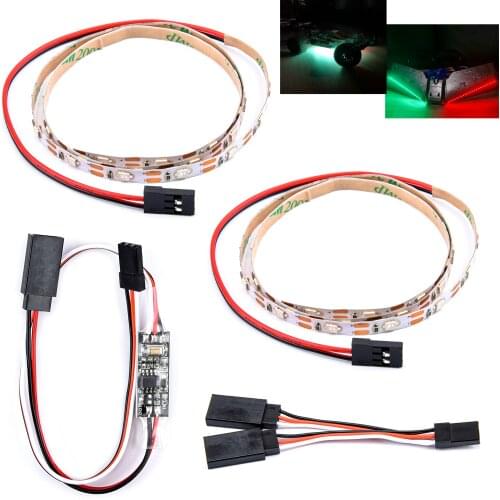 2PCS RC LED Light Strips & 1PCS Y Cables & 1PCS Control Board for RC Fixed Airplane Flying Wing Plane AR Wing Drone RC Car Model