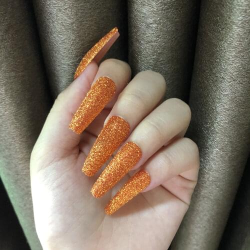 24Pcs Scallion Powder Coffin Fake Nails Long Ballet Glitter Press on Designed False Nail Art Tips Acrylic Full Cover Salon Tools