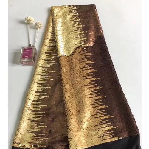 3d Lace Fabric 2021 High Quality Lace Sequins Fabric Nigerian Blue Gold Party 5yards Tulle Lace Fabric For African Lace T3106