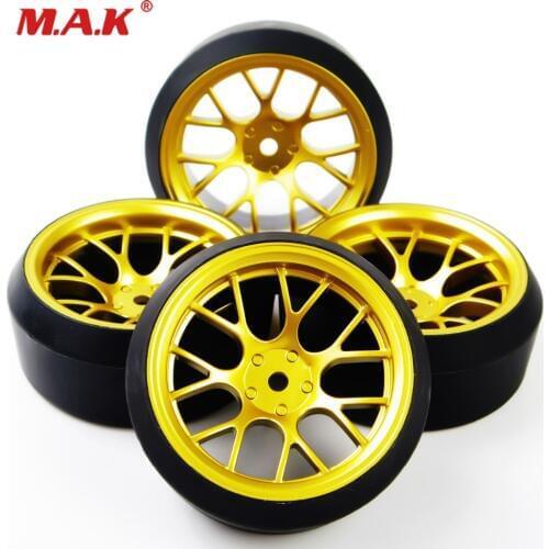 4 Pcs/Set Car Parts Accessory Offset RC Drift Tires Wheel Rims DHG+PP0370 For HPI HSP 1:10 Drift Car Racing Car 6mm 12mm Hex