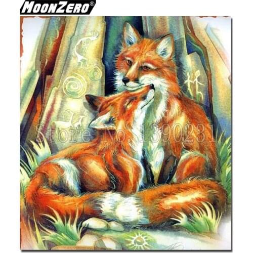 Two fox 5D DIY Diamonds Full diamond Inlaid embroidery Handmade Cross stitch Home Decor Crafts ornaments Gifts Set WYZ18822