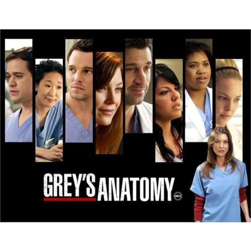 5D DIY Full Round Diamond Painting Greys Anatomy TV Poster 3D Embroidery Cross Stitch Rhinestone Mosaic Home Decor Gift Y213