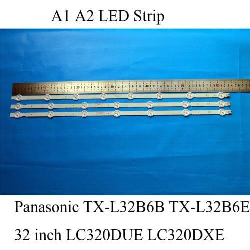 A1 A2 630mm LED Screen Backlight Strip For Panasonic TX-L32B6B TX-L32B6E IPS 32 inchs Viera LED TV Bars 6916L-1295A 6916L-1296A