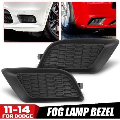 Car Fog Lamp Bezel Black New Fog Light Covers Set Fog Lamp Decorative Shell Headlight Frame for Dodge Challenger 2011-2014