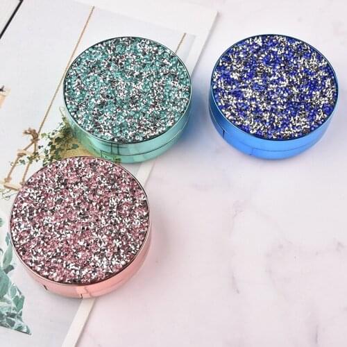 Shine Contact Lens Case With Mirror Fashion Lens Container Portable Travel Lens Case Can As Gift