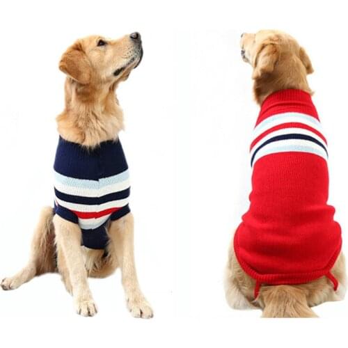 Large Dog Clothes Autumn Winter Dog Sweater Thickening Warm Knitting Dog Pullover Pet Clothes For Golden Retriever Border Collie