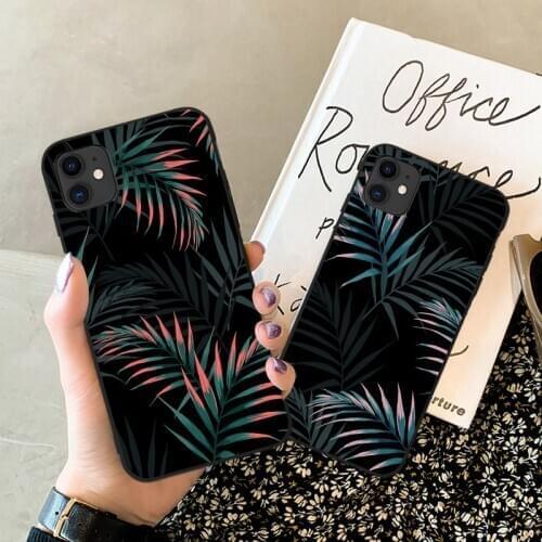Hot Art Banana Leaf Phone Case For iPhone 12 11 Pro Max XR XS Max 6S 7 8 Plus X SE 2020 Luxury Soft Silicone Back Cover Cases