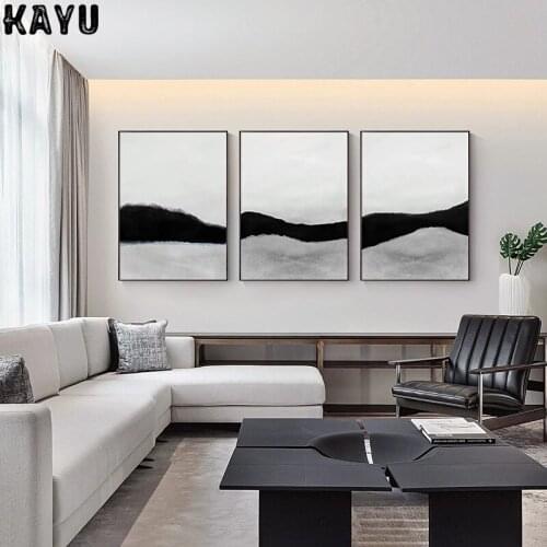 Black White Abstract Line Artwork Mural Pictures, Art Wall Canvas Art Painting Posters for Living Room Mdern Home Art Decoration