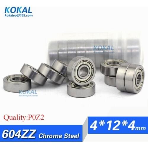 [CM604ZZ-P2 ]Free Shipping 10pcs chrome steel ABEC-3 R-1240 W604zz 604-2z small bearing with 4*12*4