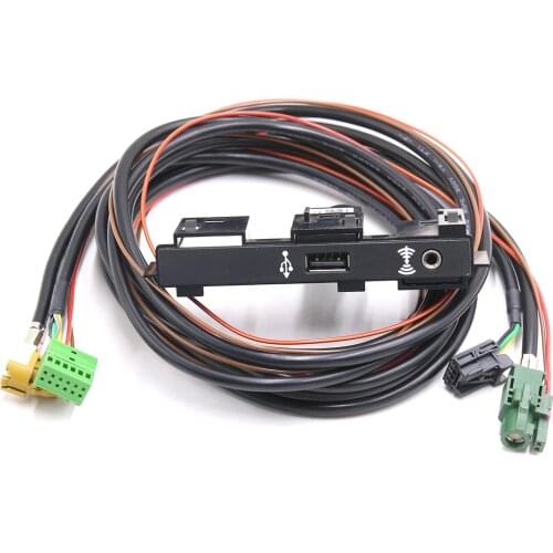For MQB Touran Tiguan MK2 VW CarPlay MDI USB AMI Install Plug Socket Switch Button Harness