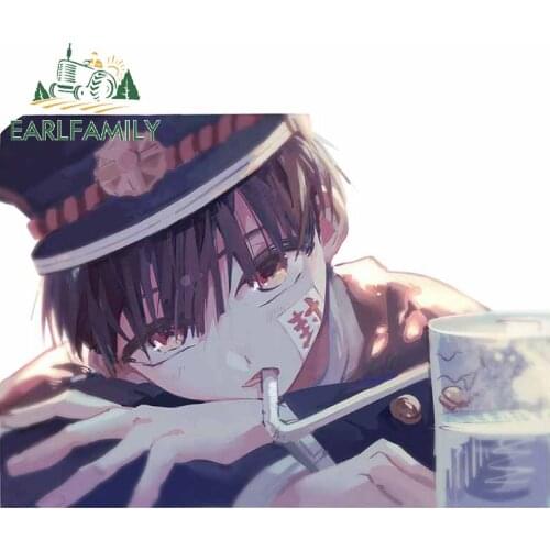 EARLFAMILY 13cm x 9.5cm For Toilet Bound Hanako Kun Car Stickers Funny Car Decal Anime Graphics Occlusion Scratch Decor