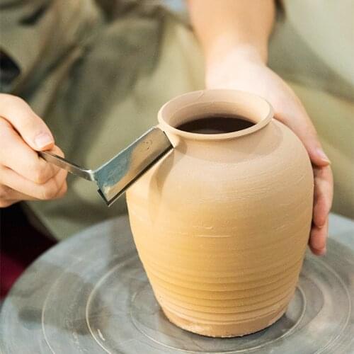 Pottery Tools Sculpture Scraper Clay Trim Sculpture Finishing Tool with Toothed Sculpture Knife Replaceable Blade