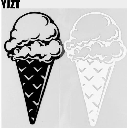 YJZT 8×14.8CM Interesting Ice Cream Creative Car Stickers Exquisite Vinyl Decal Art Murals Black / Silver 20B-0306