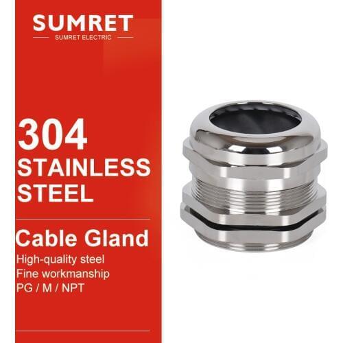 Cable gland PG42 PG48 PG63 wire glanding 304 Stainless Steel IP68 Waterproof connector Grand Head for 3-6.5mm 4-8 5-10