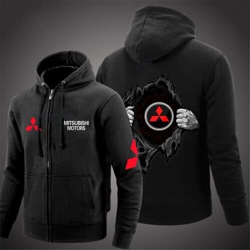 Mitsubishi Car Logo Custom Cardigan Mens 2020 Zipper Jacket Print Clothing Fashion Casual Sweatshirt Coat Cotton Hoodies