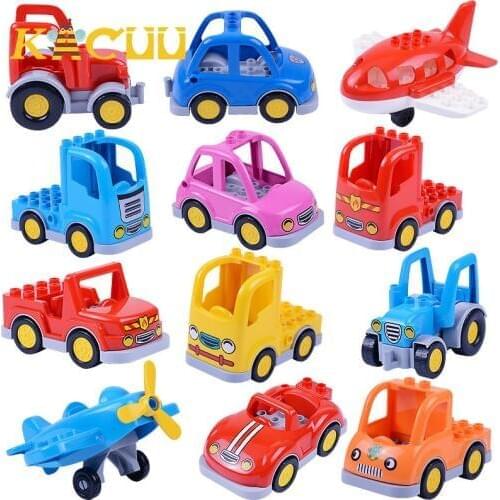 DIY Big Size Building Blocks Accessories Set Car Truck Plane Boat Train Vehicle Bricks Compatible Parts Toys Children Kids Gift