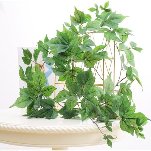 180cm Greenery Silk Artificial Hanging Ivy Maple Fall Leaves Rattan Garland Plants Vine For Home Garden Party Wedding Decoration