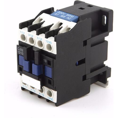 3 Phase Motor Magnetic Contactor Relay 12A 3P 3 Pole 1NO AC 24V 110V 220 Volts 380V Coil CJX2-1210 35mm Din Rail Mounting