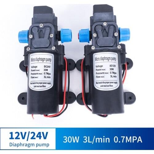 12V 24V 30W 3L / Min Miniature High Pressure Diaphragm Pump With Pressure Switch Type Multi-function DC Pump