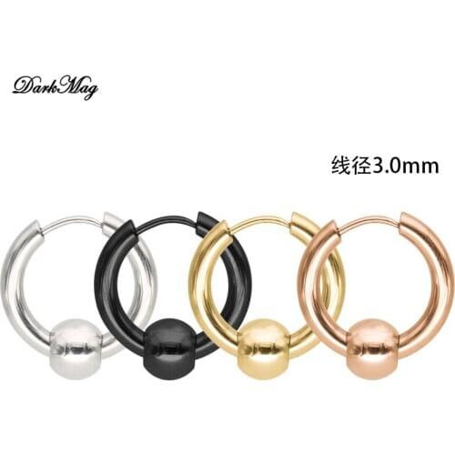 DarkMag Fashion Men Women Metal Hoop Ball Drop Dangle Ear Studs Earrings Party Punk Earring Jewelry long earrings