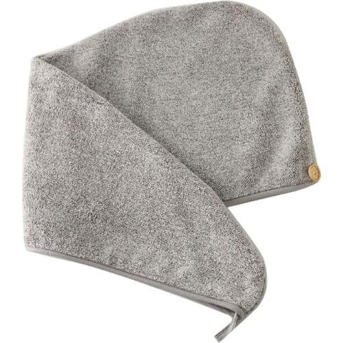 2021 New Bamboo Microfiber Hair Towel Wrap Striped Quick Drying Absorbent Shower Bath Cap