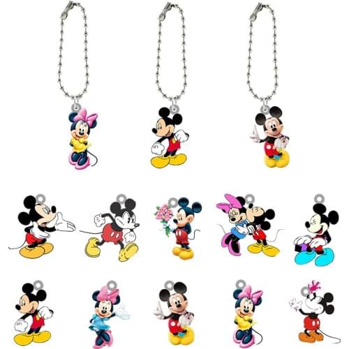 Disney Creative Mickey Mouse Variety Fashion Keychain Acrylic Doll Keychain Boys And Girls Fashion Jewelry Decoration