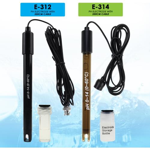 PH Electrode BNC Type Probe w/ Calibration Powder(pH4.00/pH6.86/pH9.18) Long Cable 150cm/200cm/300cm for Wide Liquid Application