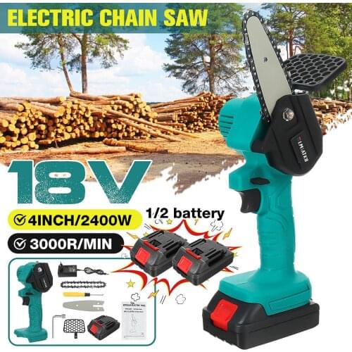 BLMIATKO 2400W 4 inch Electric Chain Saws Wood Cutting Pruning ChainSaw Garden Tree Logging Trimming Saw for Makita 18V Battery