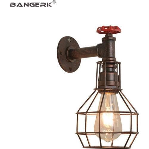 Industrial Water Pipe Light LED Wall Lamp Loft Decor Vintage Edison Sconce Wall Lights Home Lighting Retro Rust Iron Luminaire