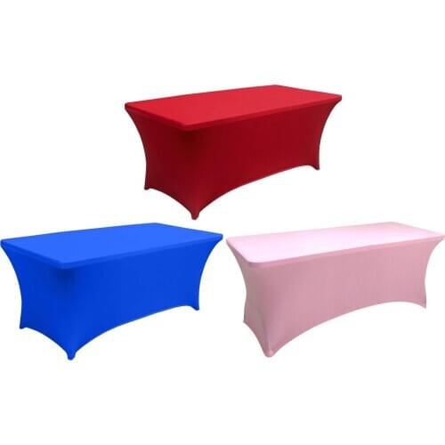 RECTANGULAR SPANDEX Table Cover Stretch Wedding Party Buffet Cloth TABLECLOTH