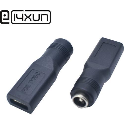 EClyxun 1pcs 5V DC 5.5*2.1 Power Jack To USB 3.1 Type-C USB-C Type c Female DC 5.5x2.1 5.5 x 2.1 mm Power Connector Adapter