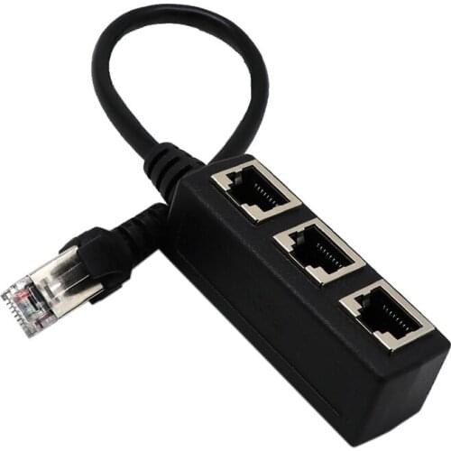 RJ45 Splitter Ethernet Network RJ45 1 Male to 3 Female Connector Adapter Networking Extension Cable Adapter Network Plug